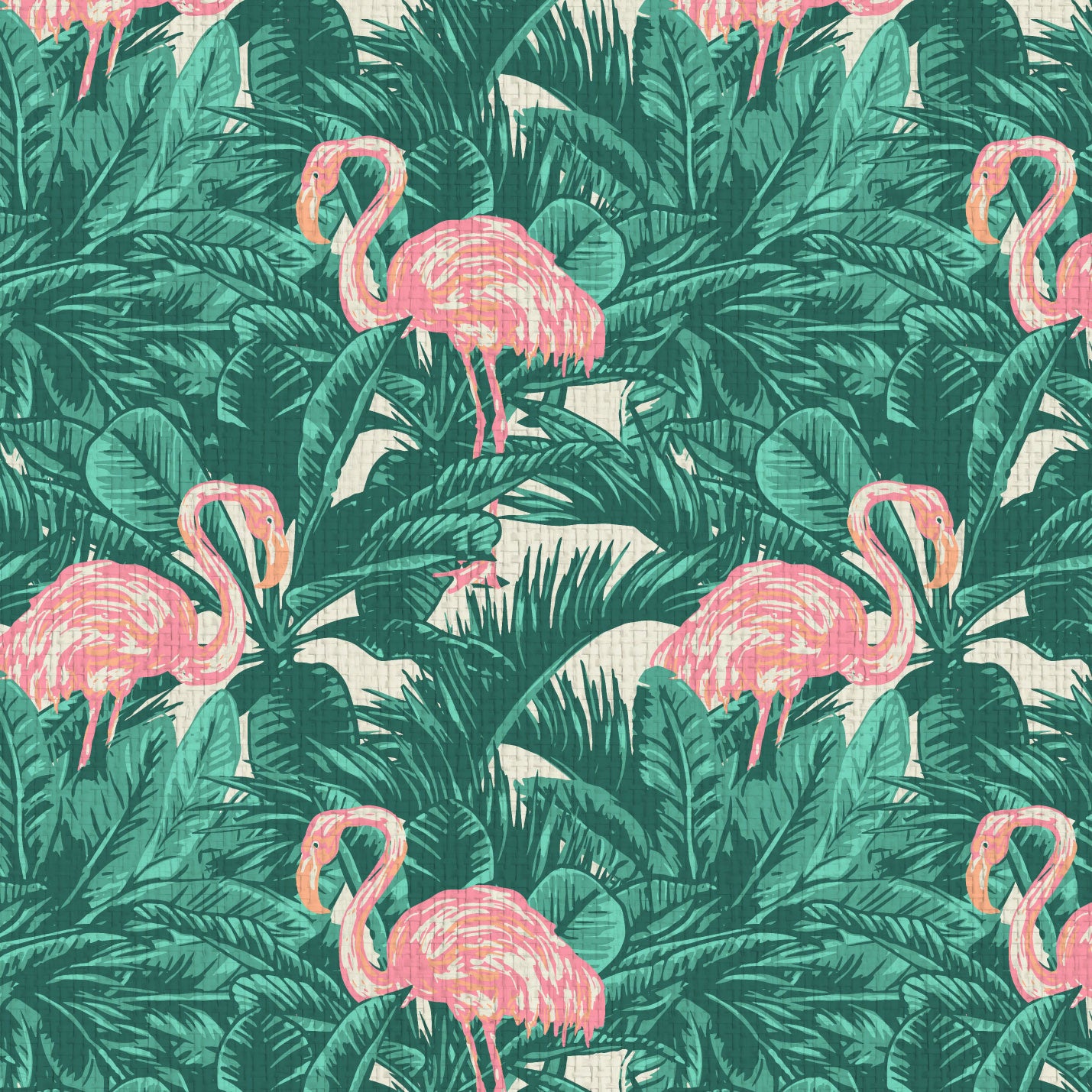 A Flamingo Made Me Do It Palm Leaf Wallpaper