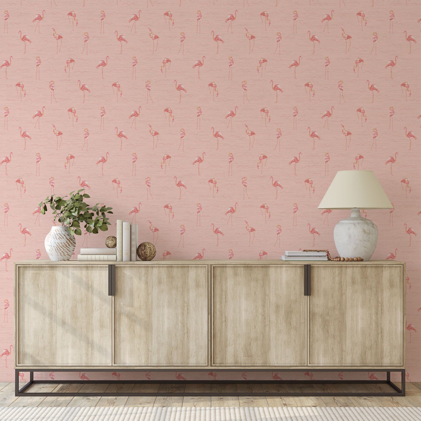 A Flock of Flamingos Wallpaper