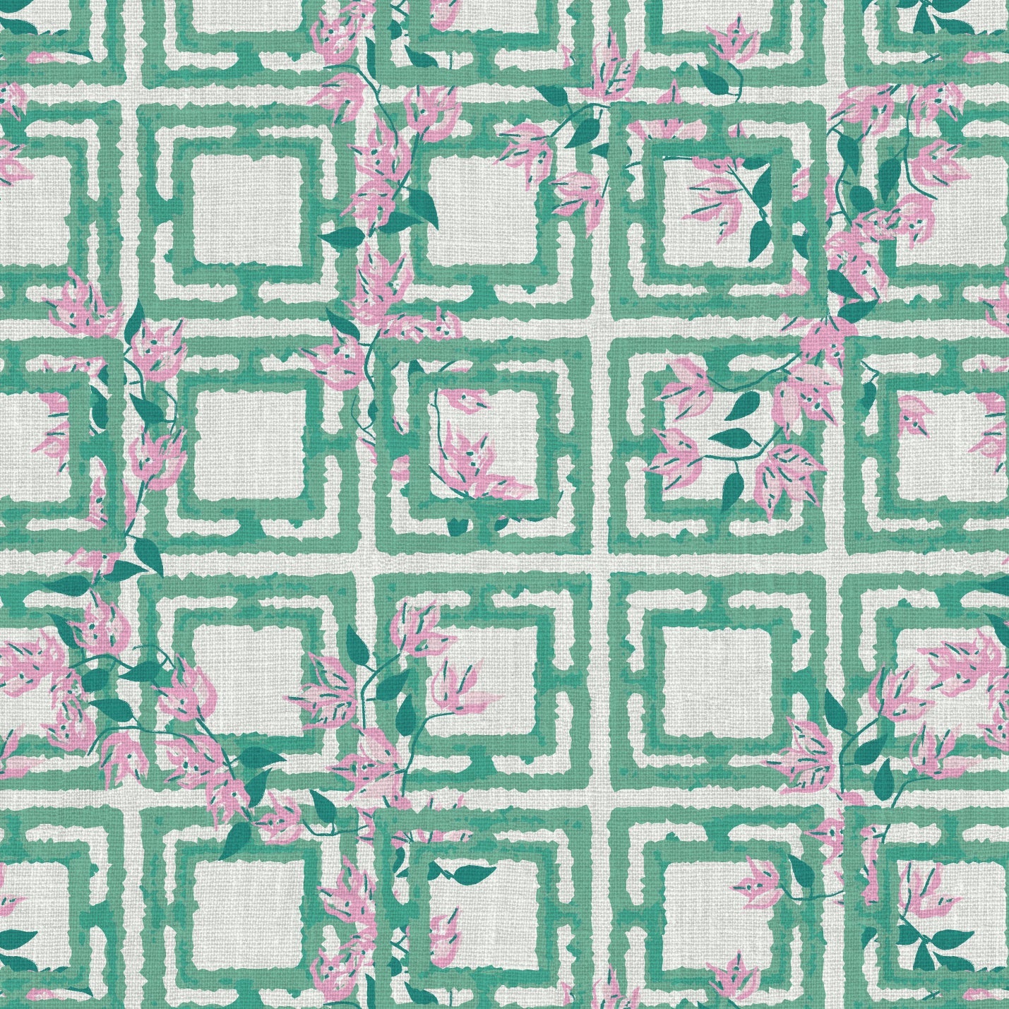 wallpaper Natural Textured Eco-Friendly Non-toxic High-quality Sustainable Interior Design Bold Custom Tailor-made Retro chic Grand millennial Maximalism Traditional Dopamine decor garden flower geometric retro green pink girl kids preppy cabana linen