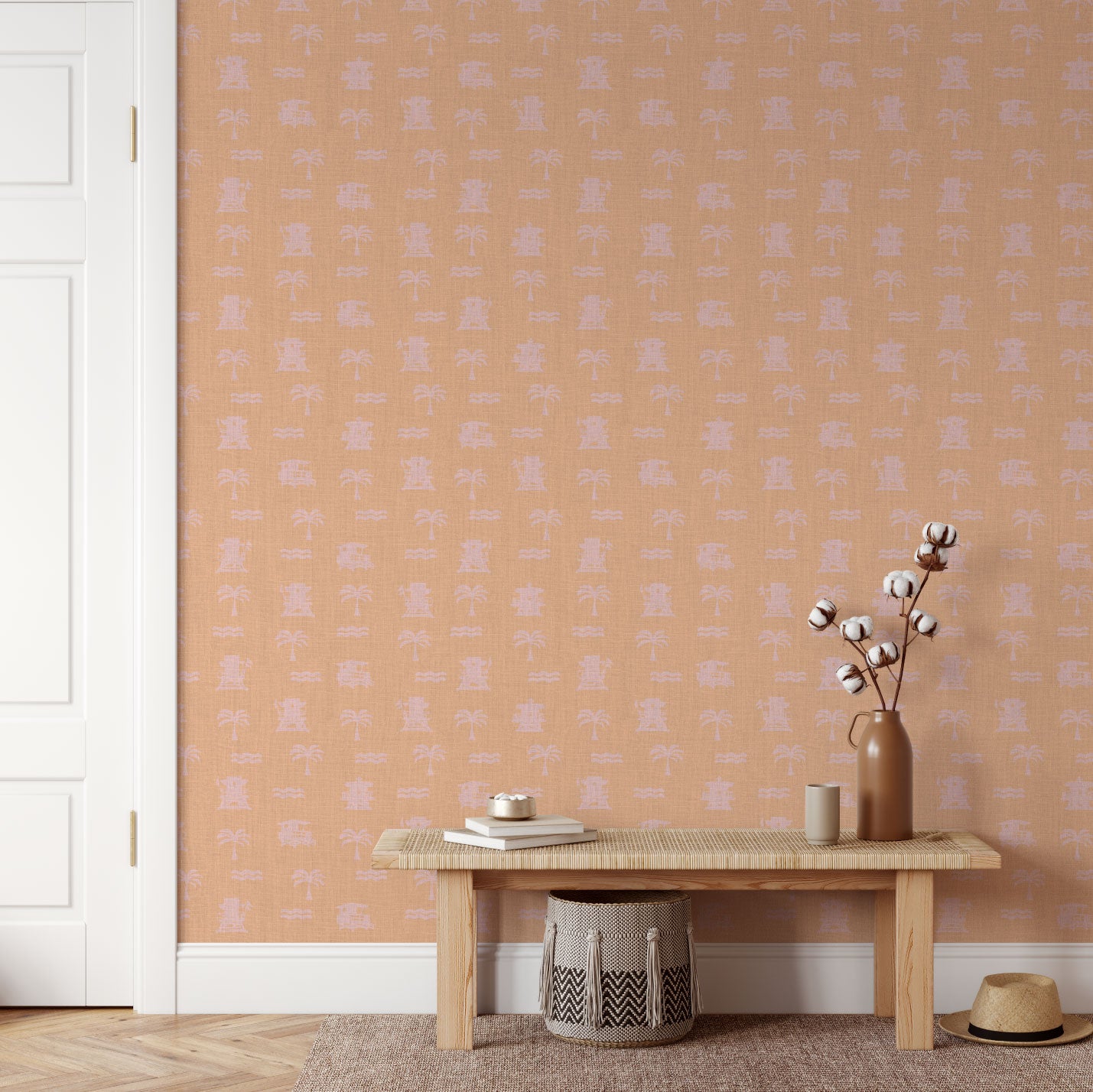 Baywatch Beach Stand Linen Wallpaper