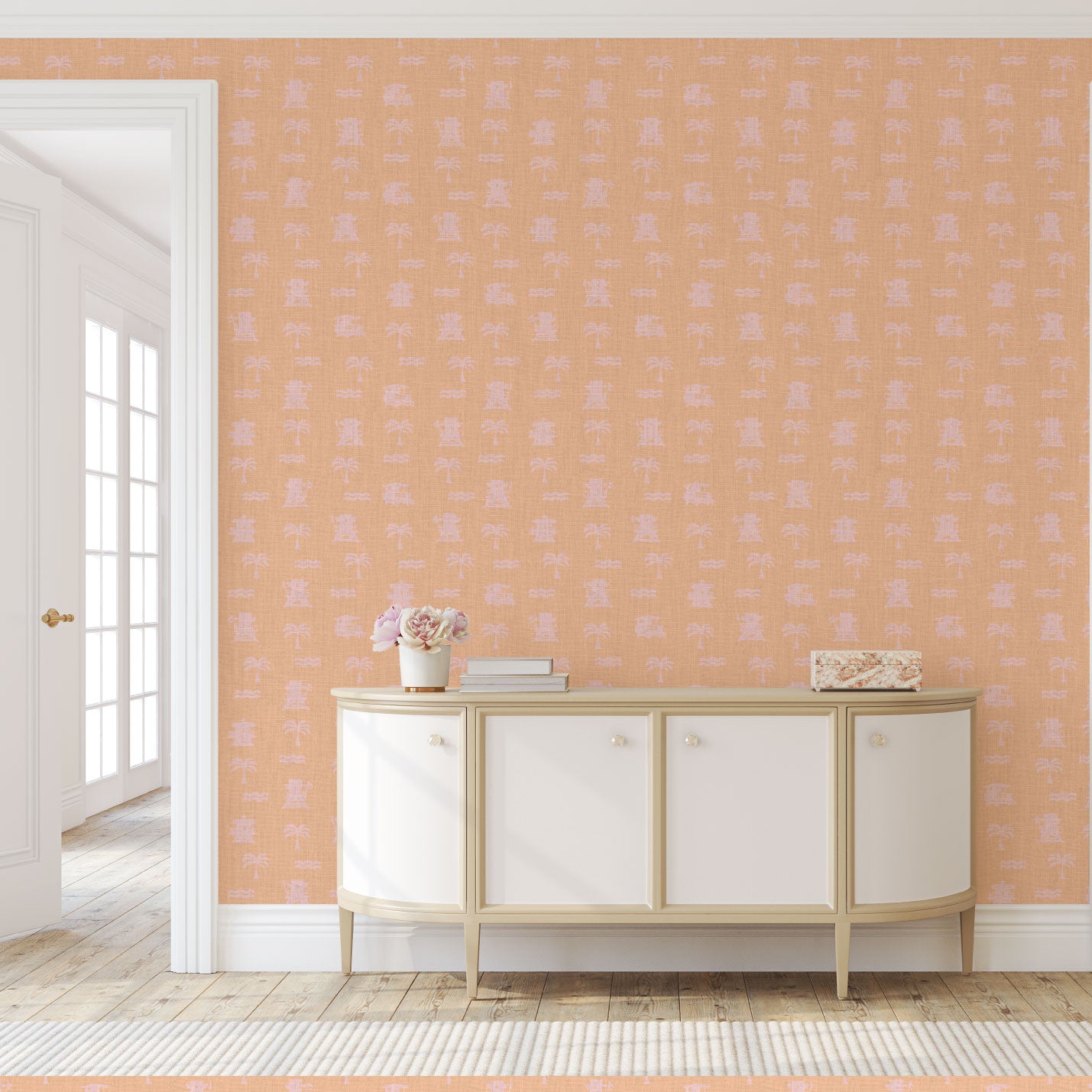 Baywatch Beach Stand Linen Wallpaper
