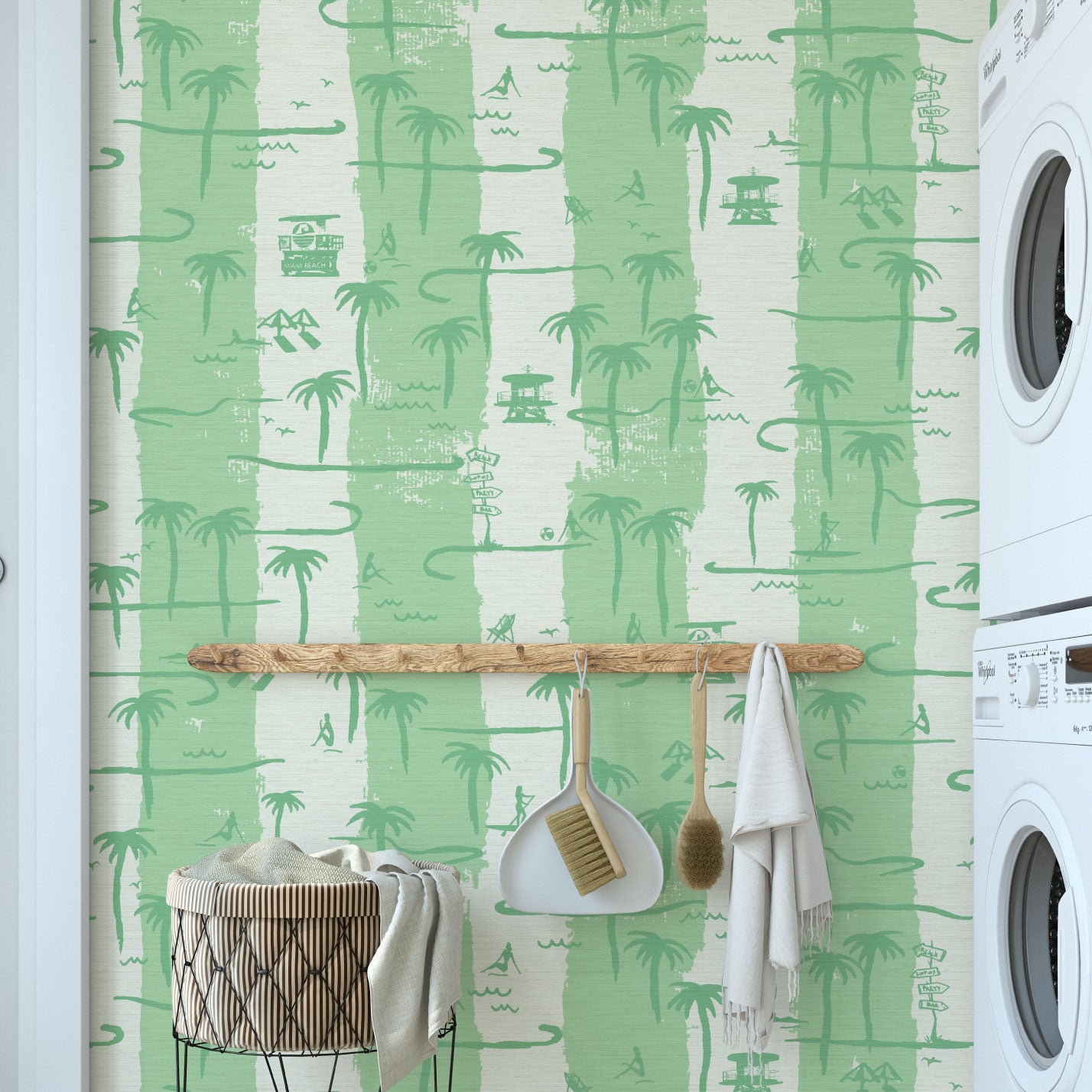 Bernie's Beach Stands Stripe Wallpaper