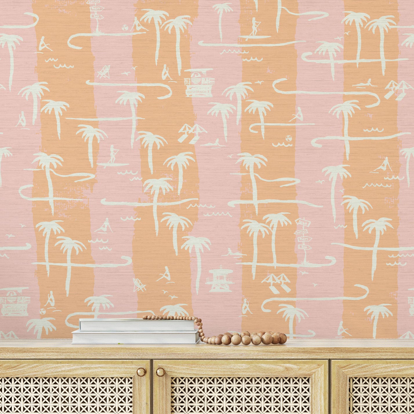 Bernie's Beach Stands Stripe Wallpaper