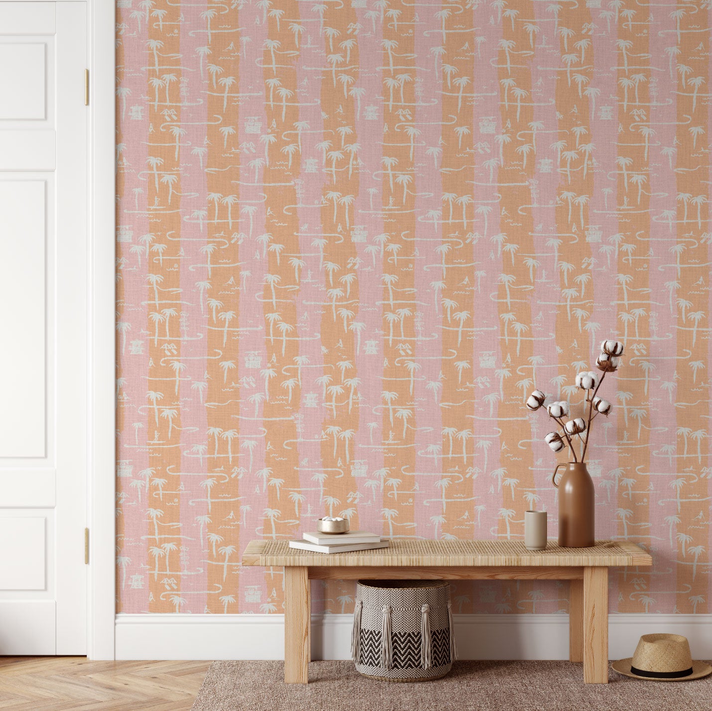 Bernie's Beach Stand Linen Wallpaper