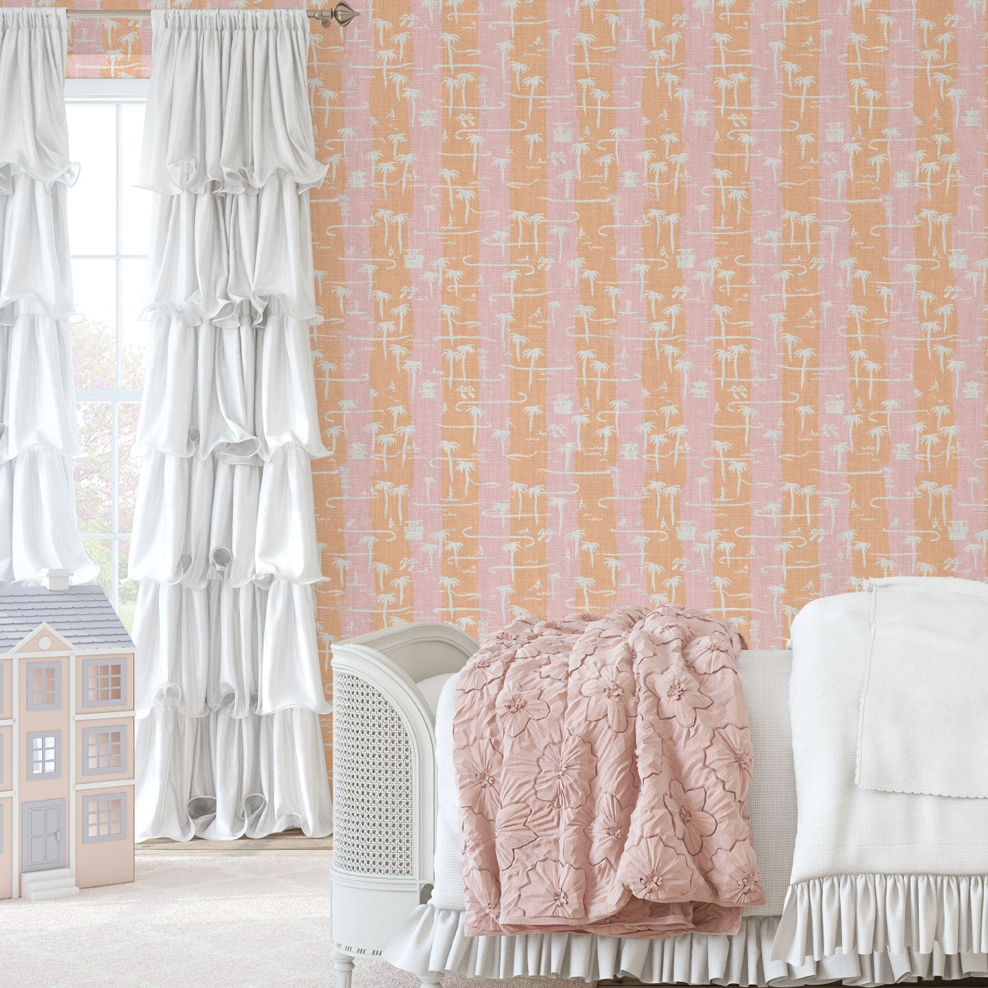 Bernie's Beach Stand Linen Wallpaper