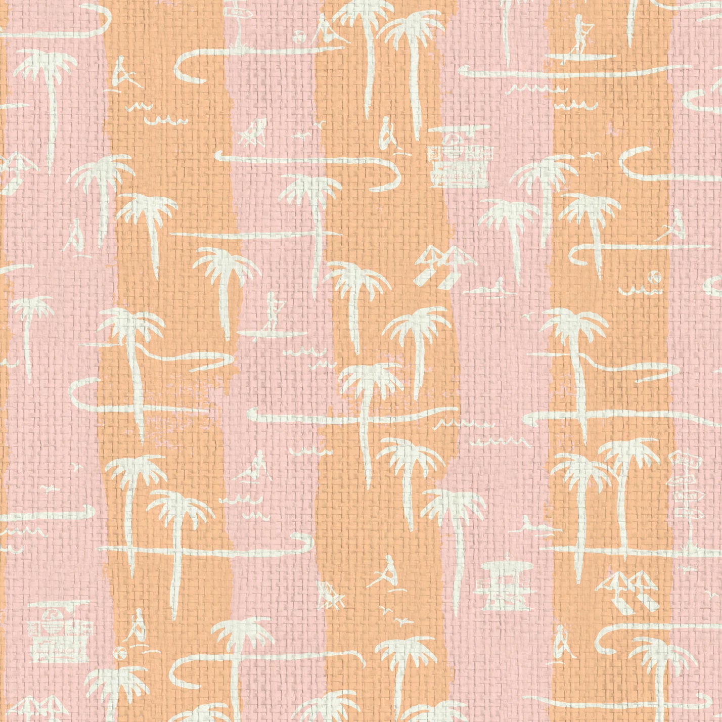 Bernie's Beach Stands Stripe Wallpaper