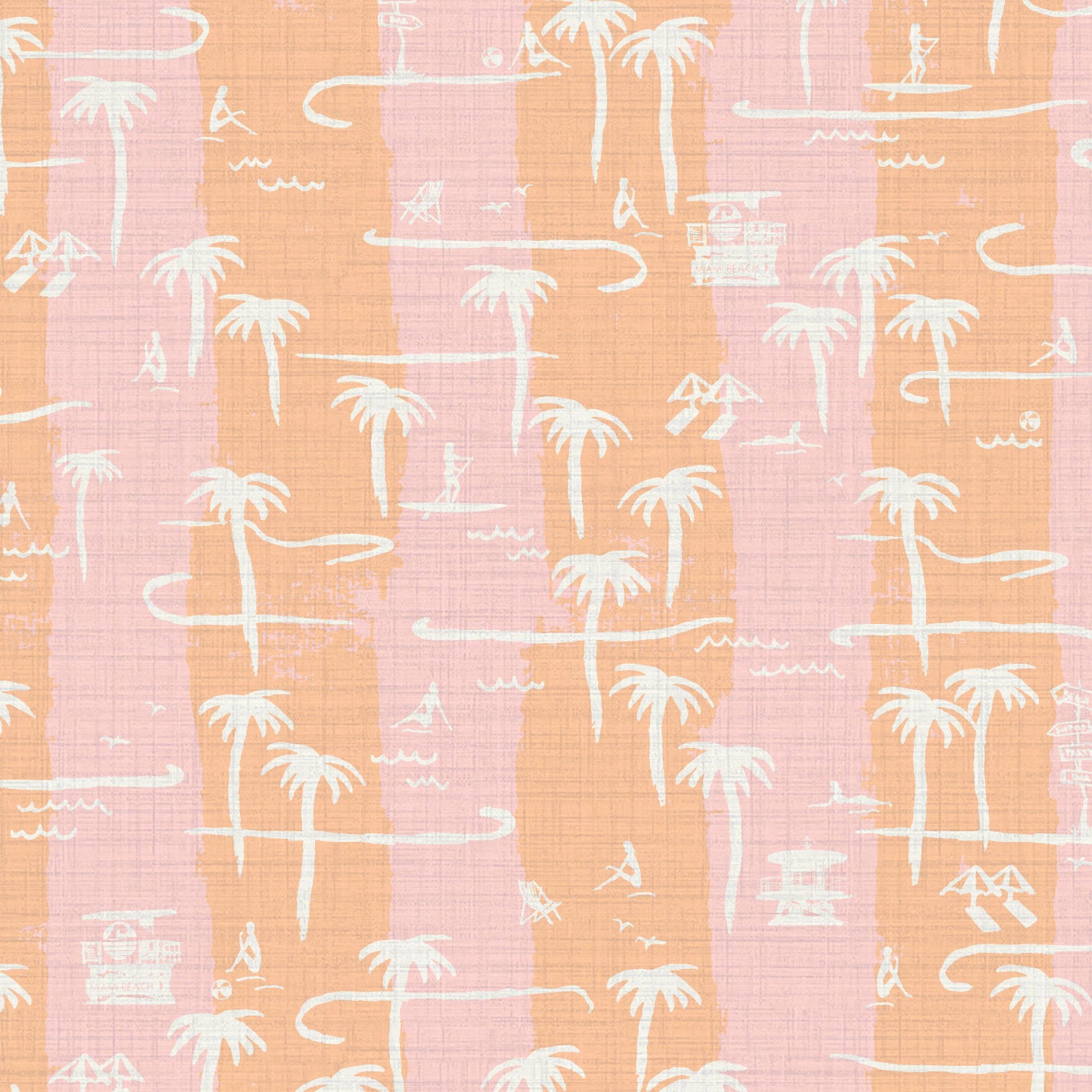 Bernie's Beach Stands Stripe Wallpaper