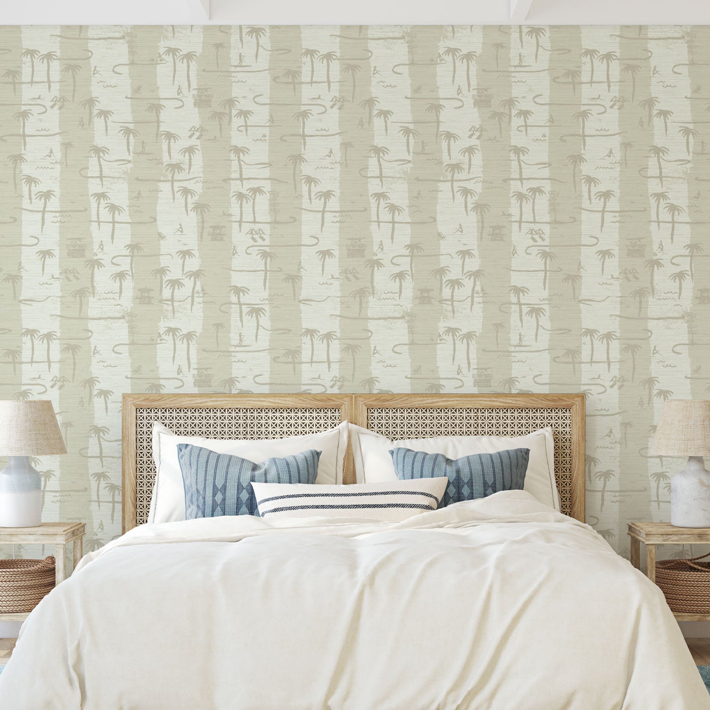 Bernie's Beach Stands Stripe Wallpaper