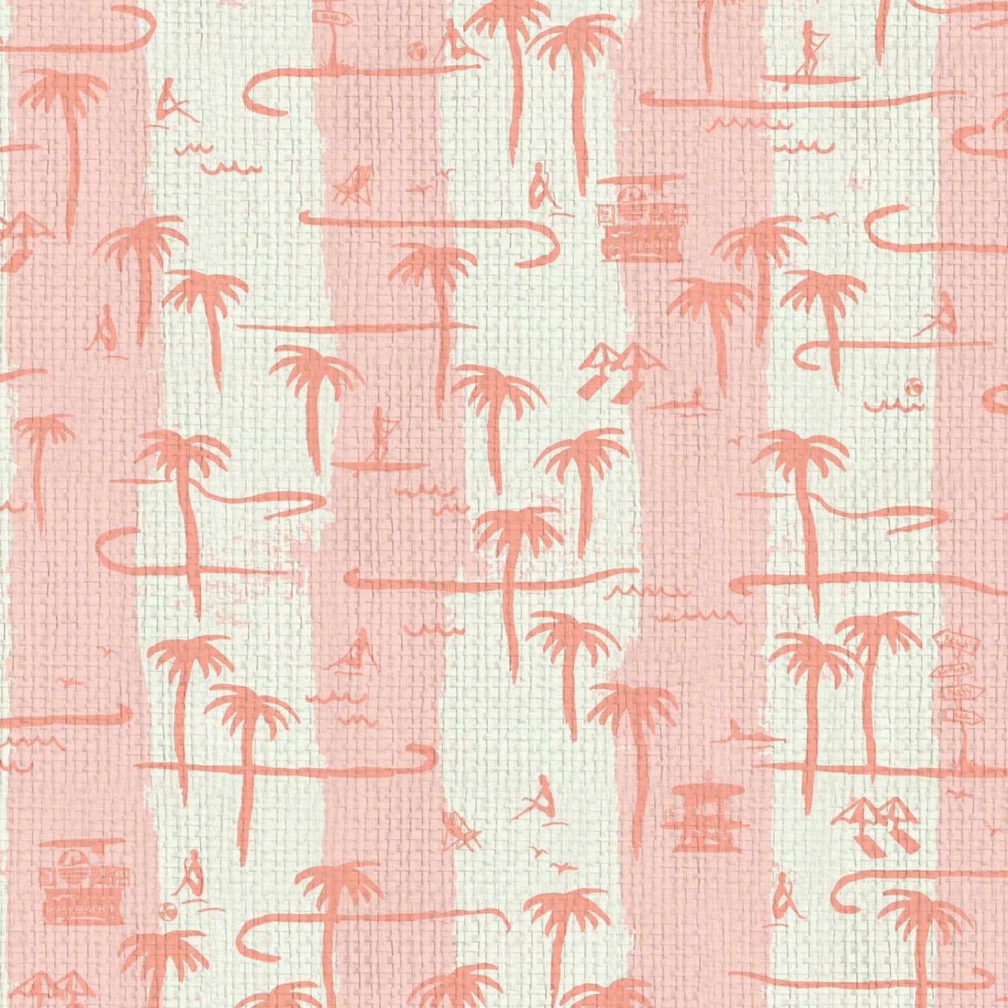 Bernie's Beach Stands Stripe Wallpaper