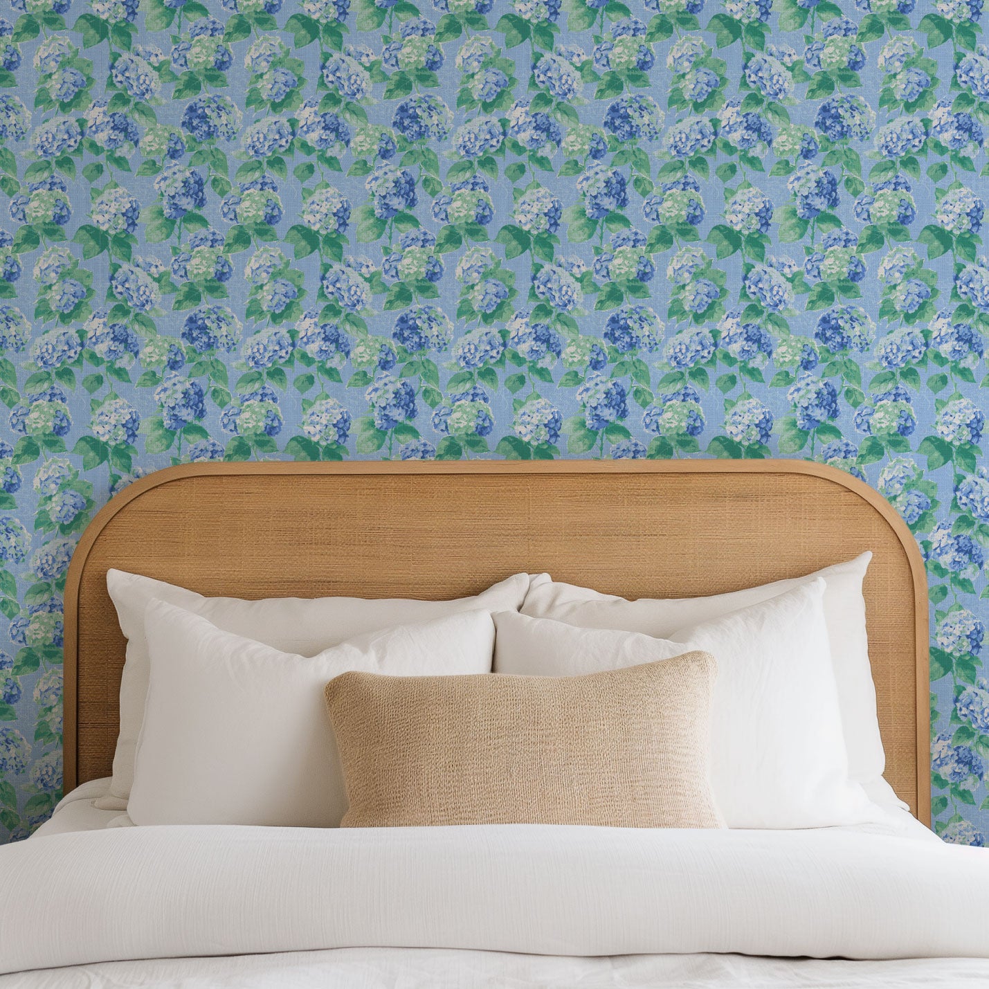 Bloom Bloom Baby Hydrangeas Linen Wallpaper