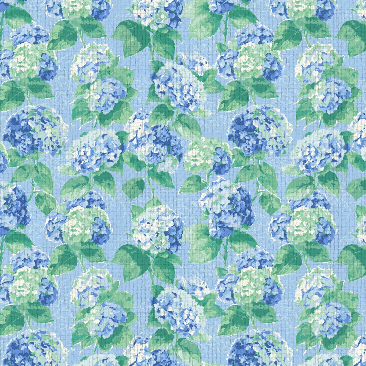 grasscloth paperweave wallpaper Natural Textured Eco-Friendly Non-toxic High-quality Sustainable Interior Design Bold Custom Tailor-made Retro chic Grand millennial Maximalism Traditional Dopamine decor coastal garden hydrangea preppy french blue lilac lavender cabana kids cottage seashore feminine girly flower botanical basketweave basket weave