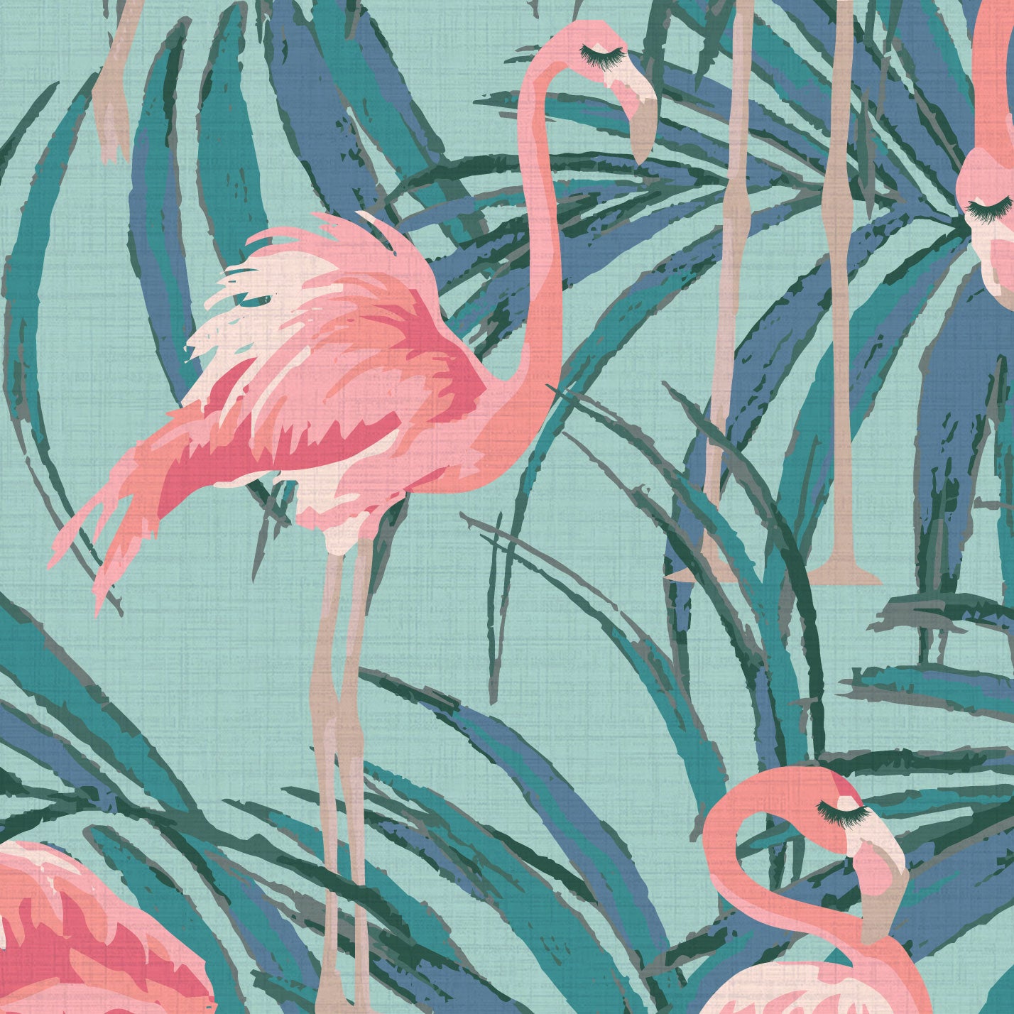 Born This Way Flamingo & Palm Leaf Wallpaper