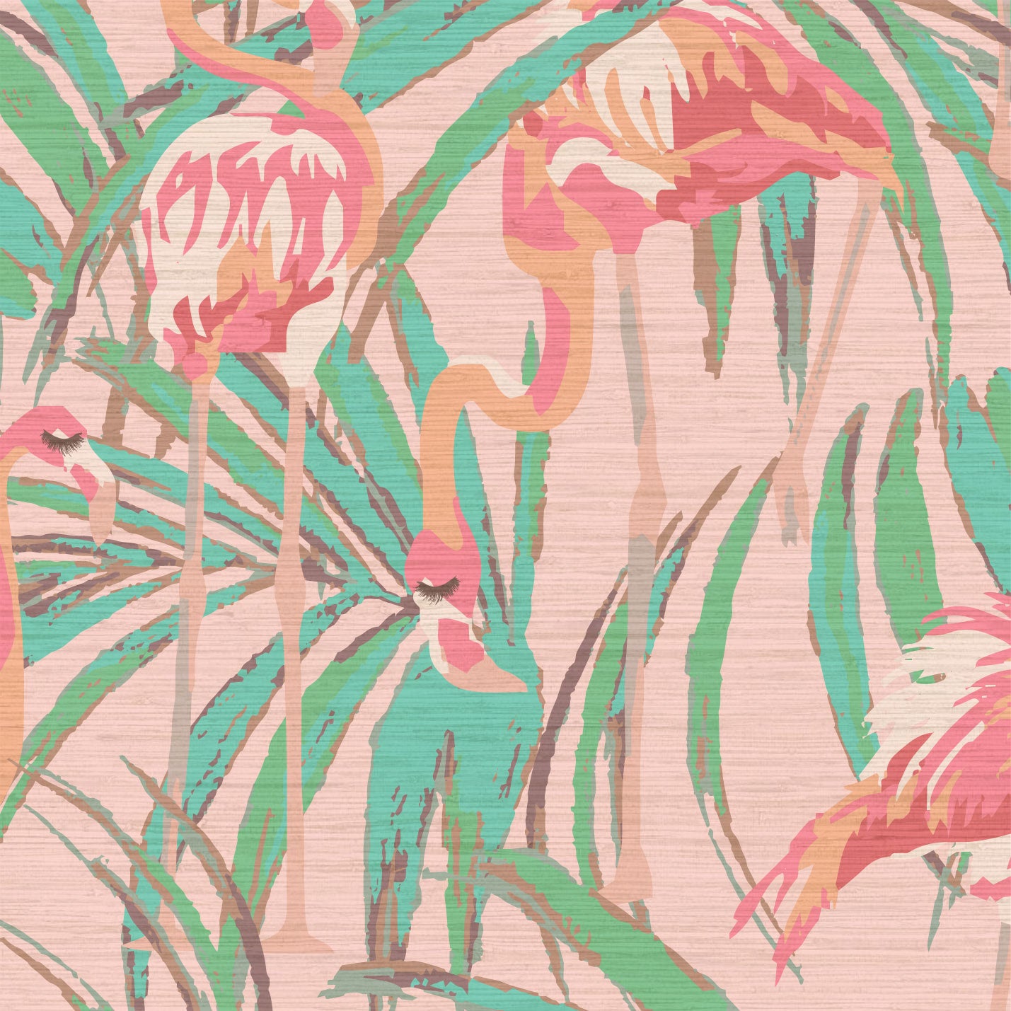 Born This Way Flamingo & Palm Leaf Wallpaper