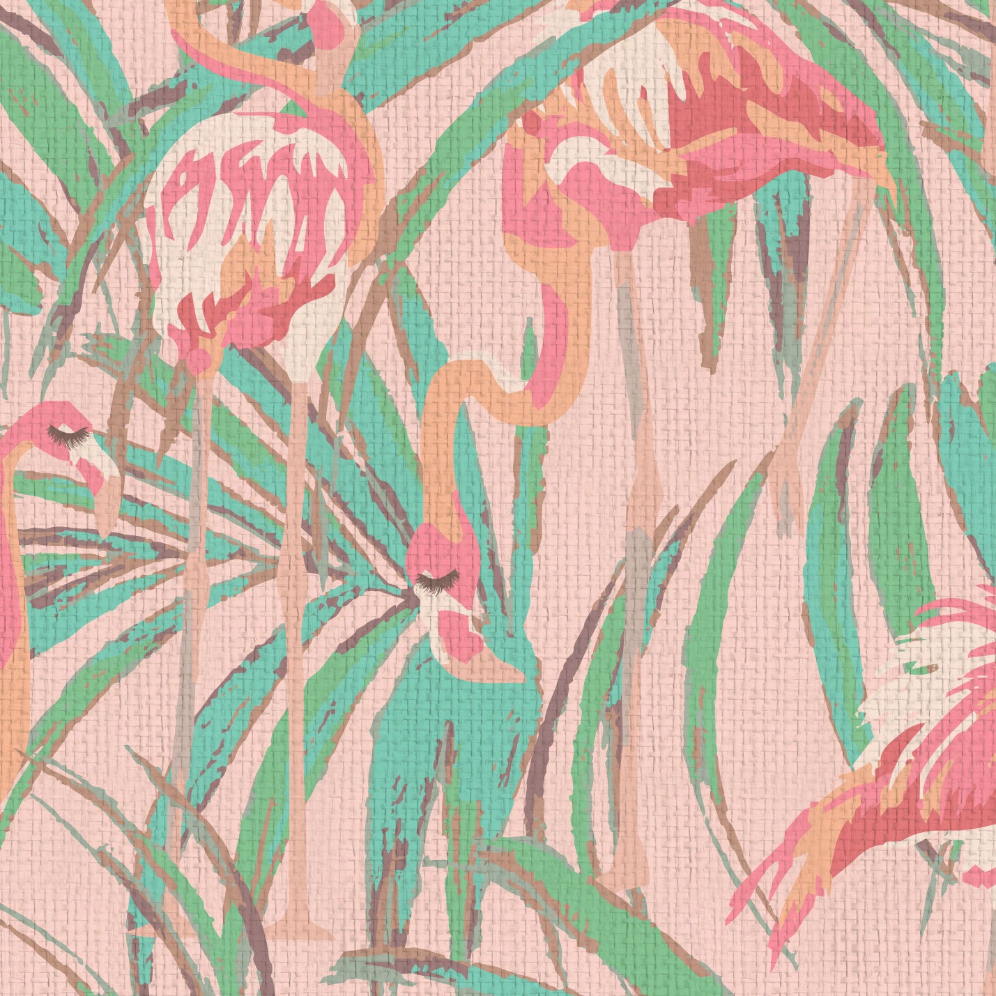 Born This Way Flamingo & Palm Leaf Wallpaper