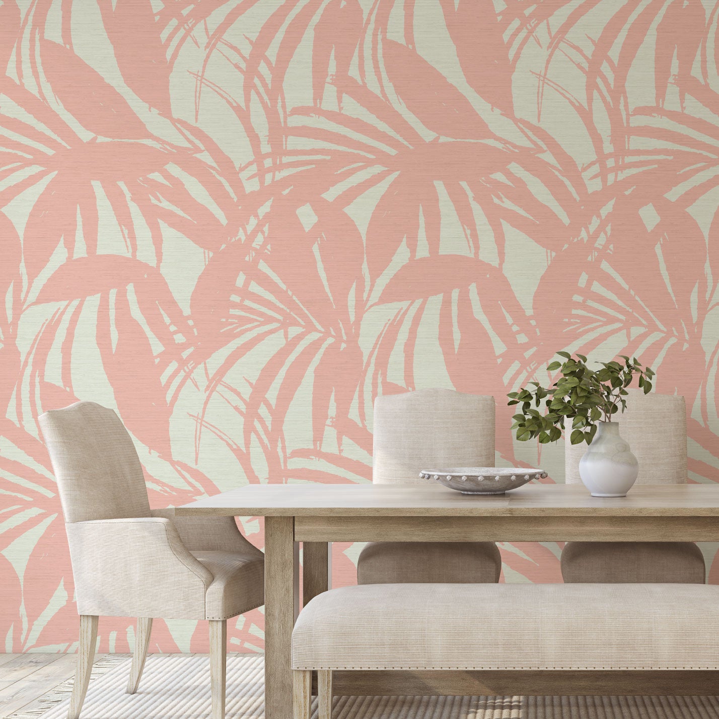 Club Paradise Palm Leaf Wallpaper