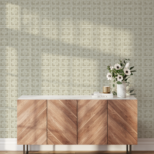 Dance Along the Edge Painted Breeze Block Wallpaper