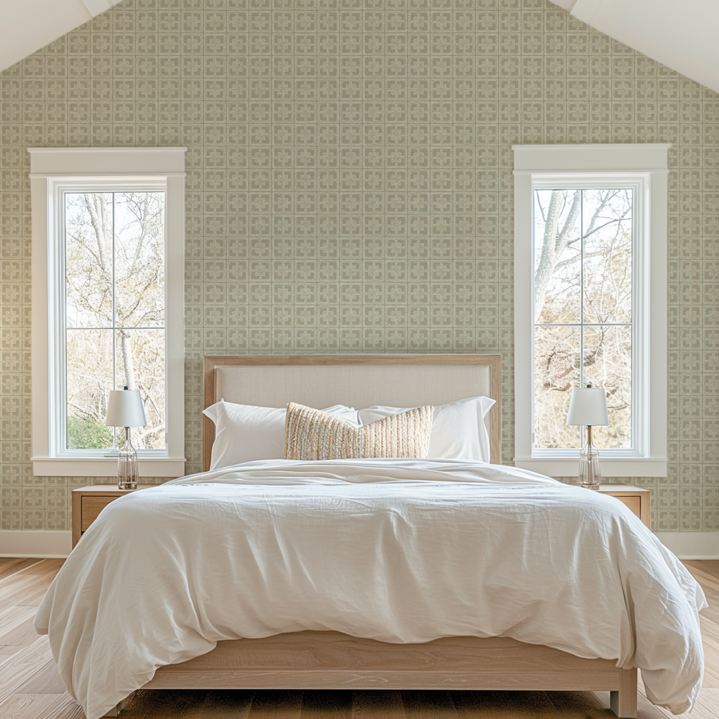 Dance Along the Edge Painted Breeze Block Wallpaper