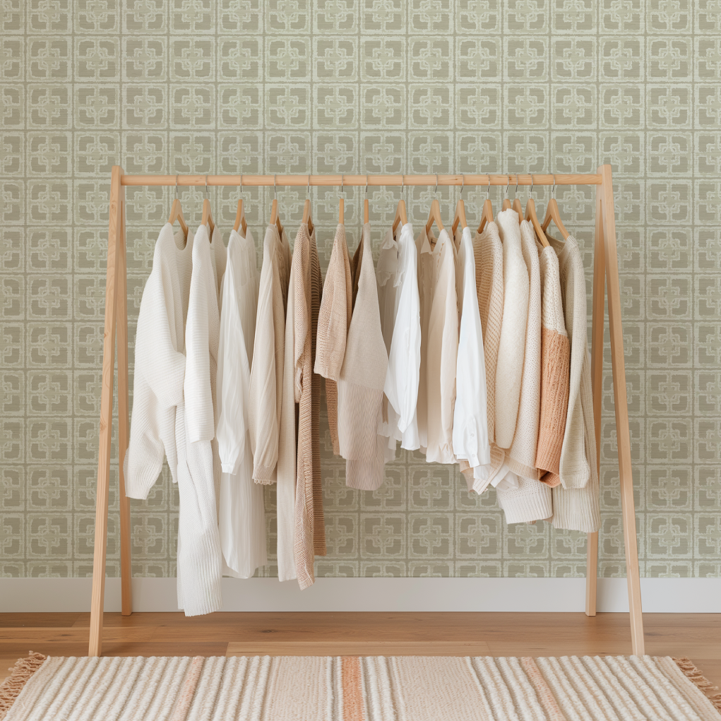 Dance Along the Edge Painted Breeze Block Wallpaper
