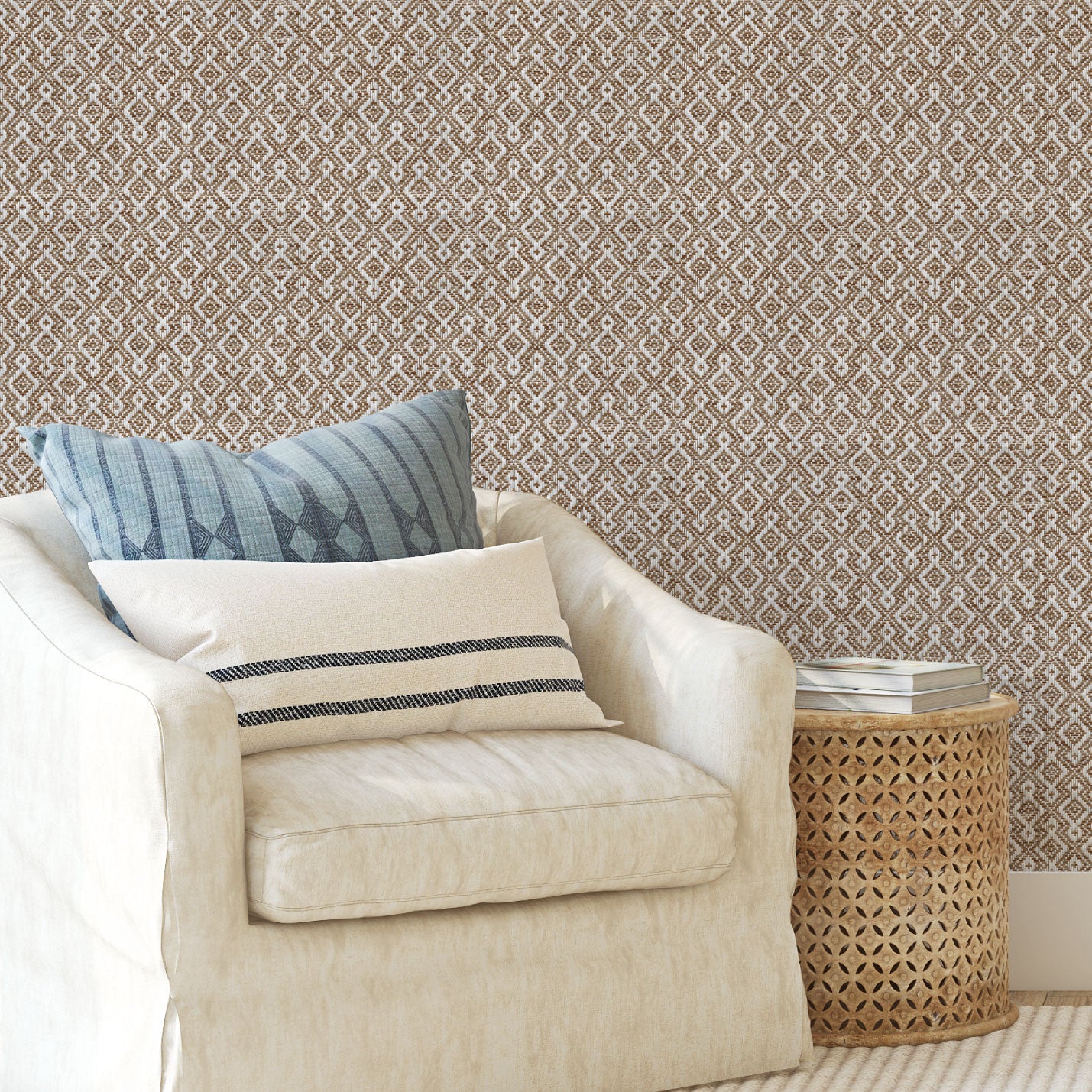 Dream Weaver Geometric Diamond Textured Paperweave Wallpaper