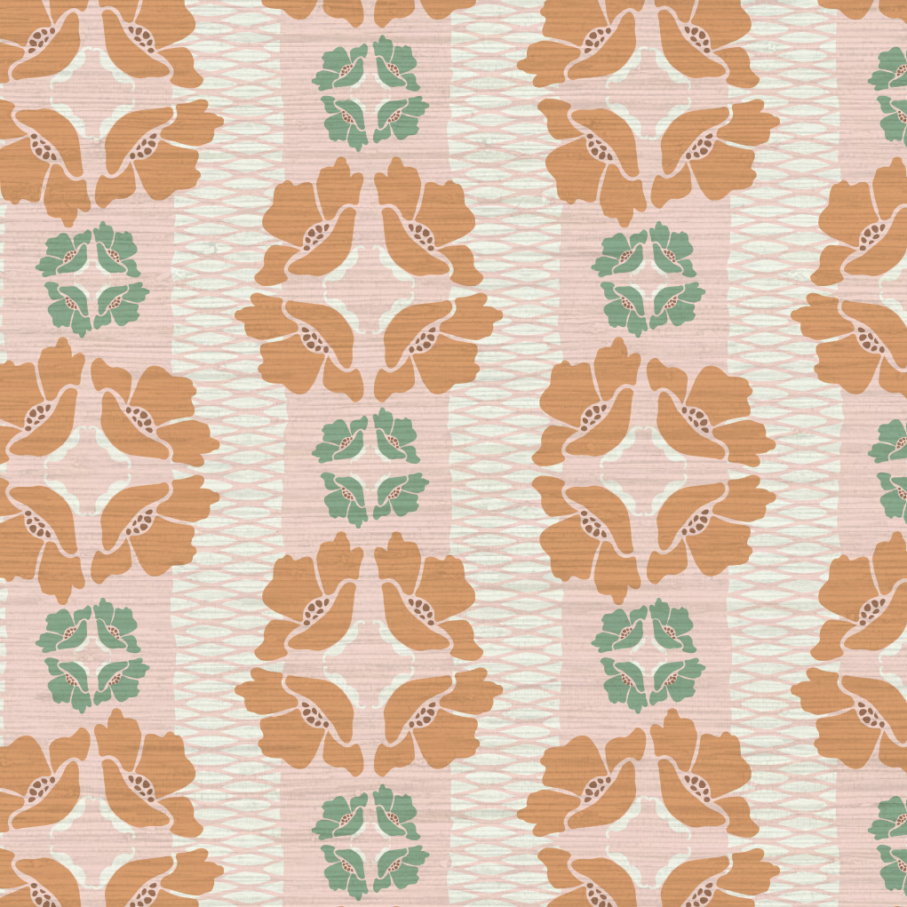 Elizabeth Vol. 1 Floral Stripe Wallpaper by June St. George