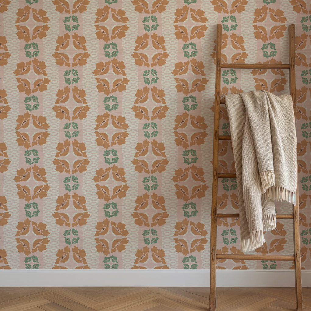 Elizabeth Vol. 1 Floral Stripe Wallpaper by June St. George