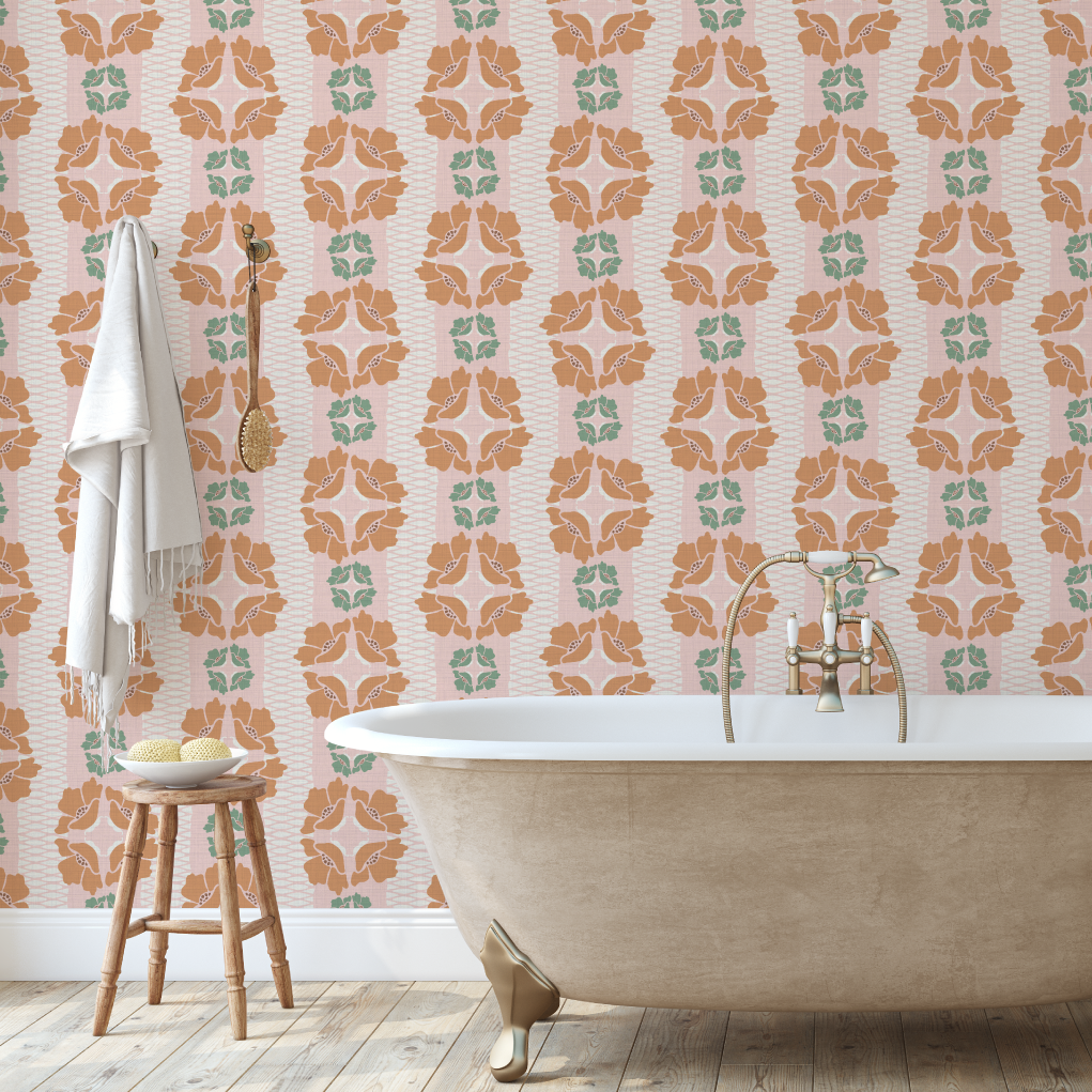 Elizabeth Vol. 1 Floral Stripe Wallpaper by June St. George