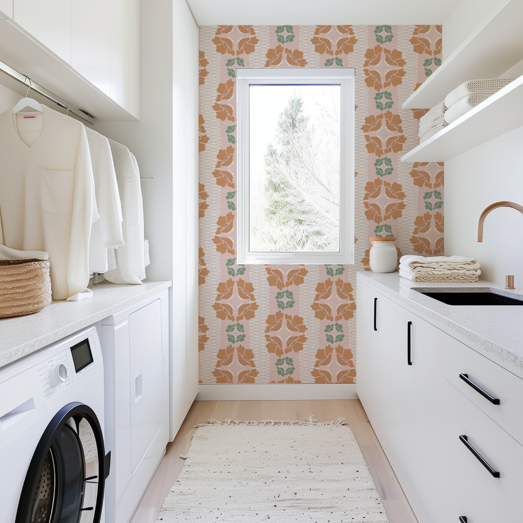 Elizabeth Vol. 1 Floral Stripe Wallpaper by June St. George