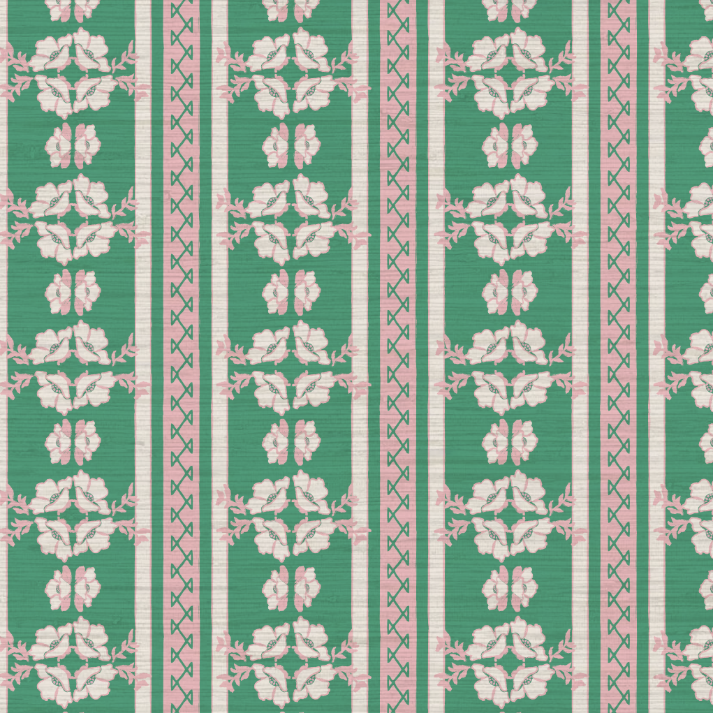 Elizabeth Vol. 2 Floral Stripe Wallpaper by June St. George