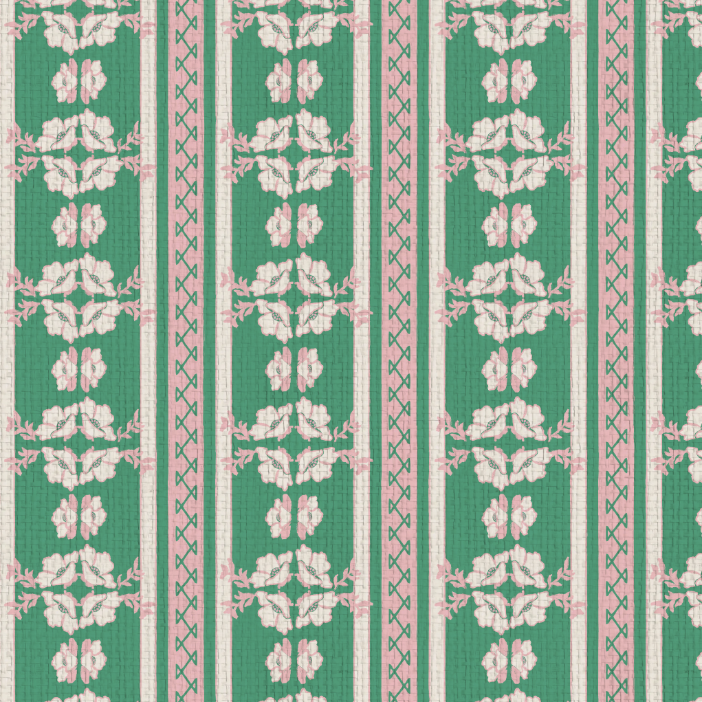 Elizabeth Vol. 2 Floral Stripe Wallpaper by June St. George