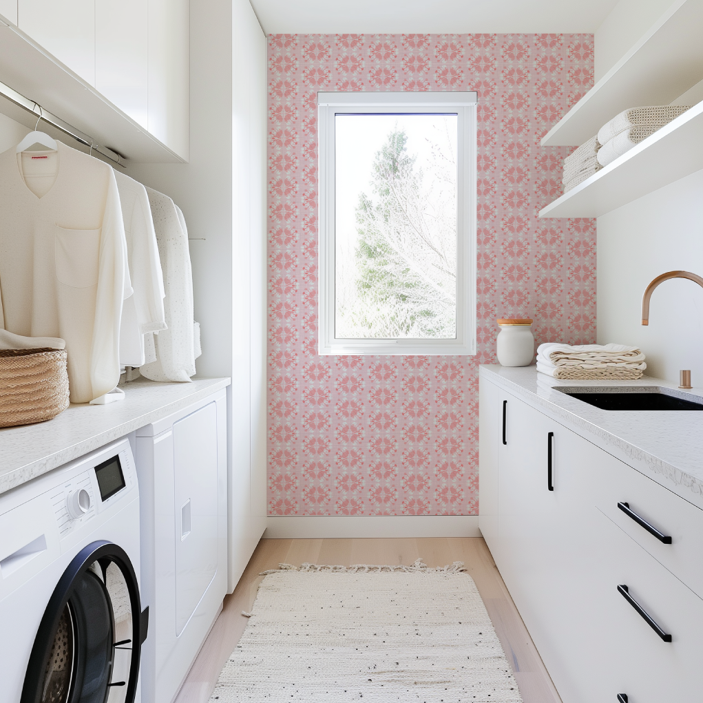 Evelyn Floral Stripe Wallpaper by June St. George