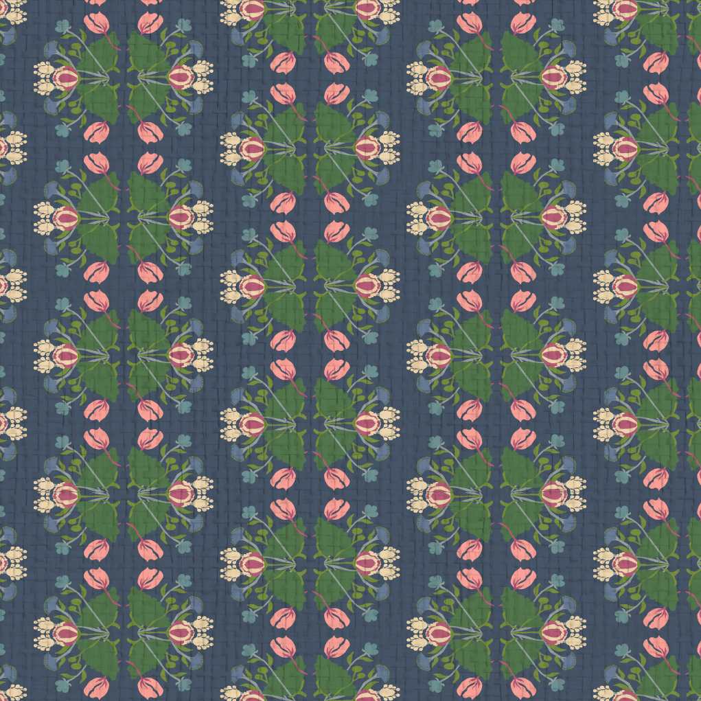 Evelyn Floral Stripe Wallpaper by June St. George