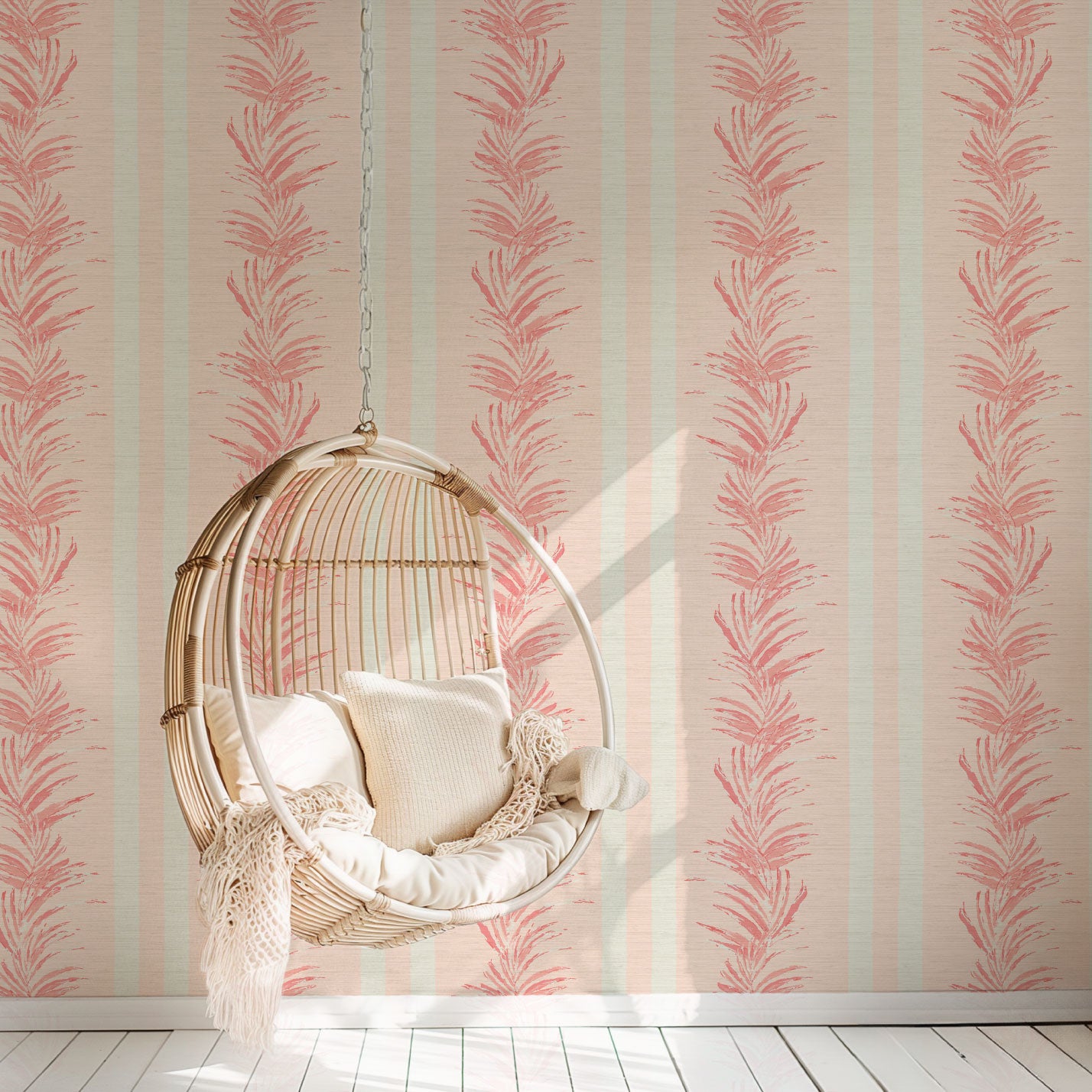 Fern Line Botanical Stripe Wallpaper