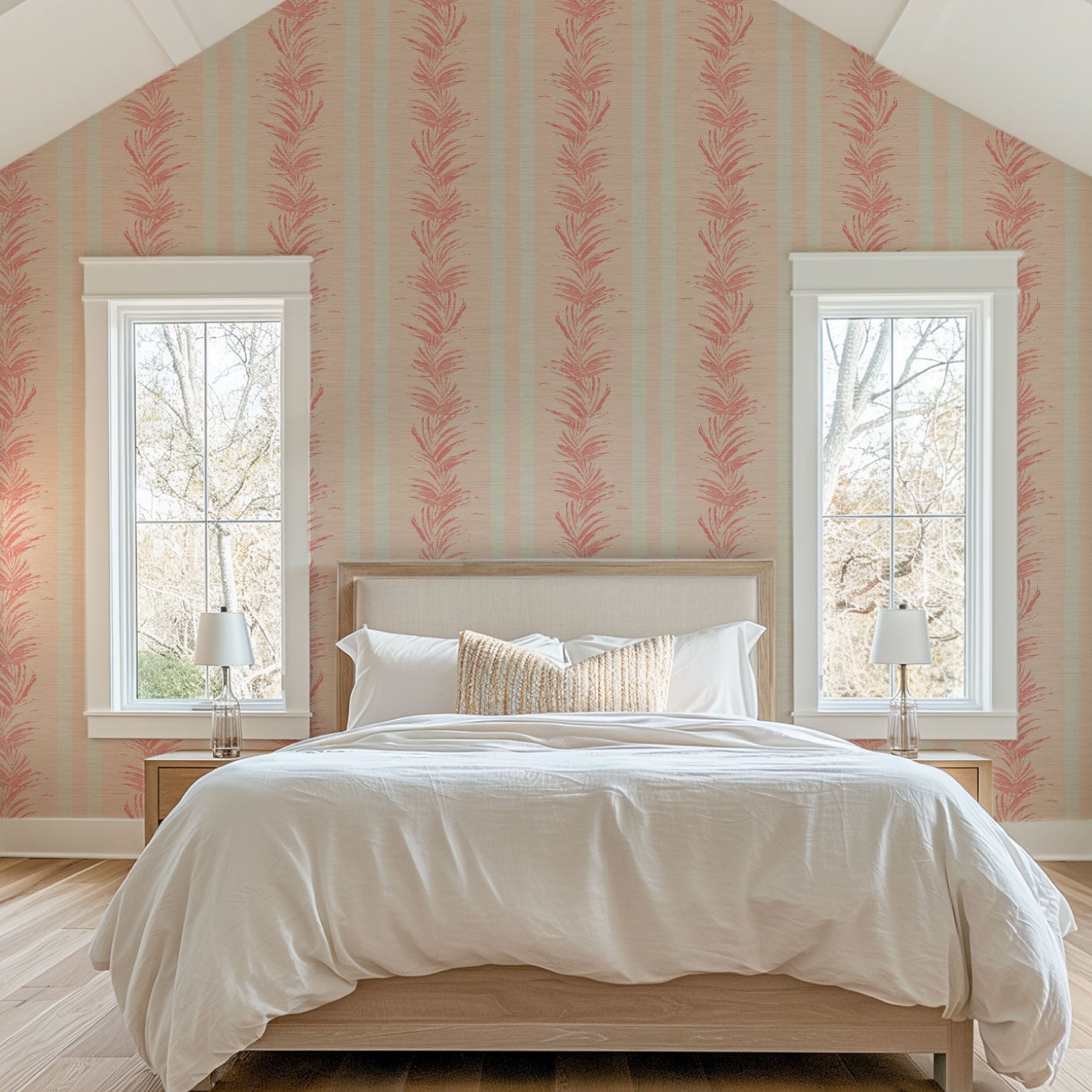 Fern Line Botanical Stripe Wallpaper