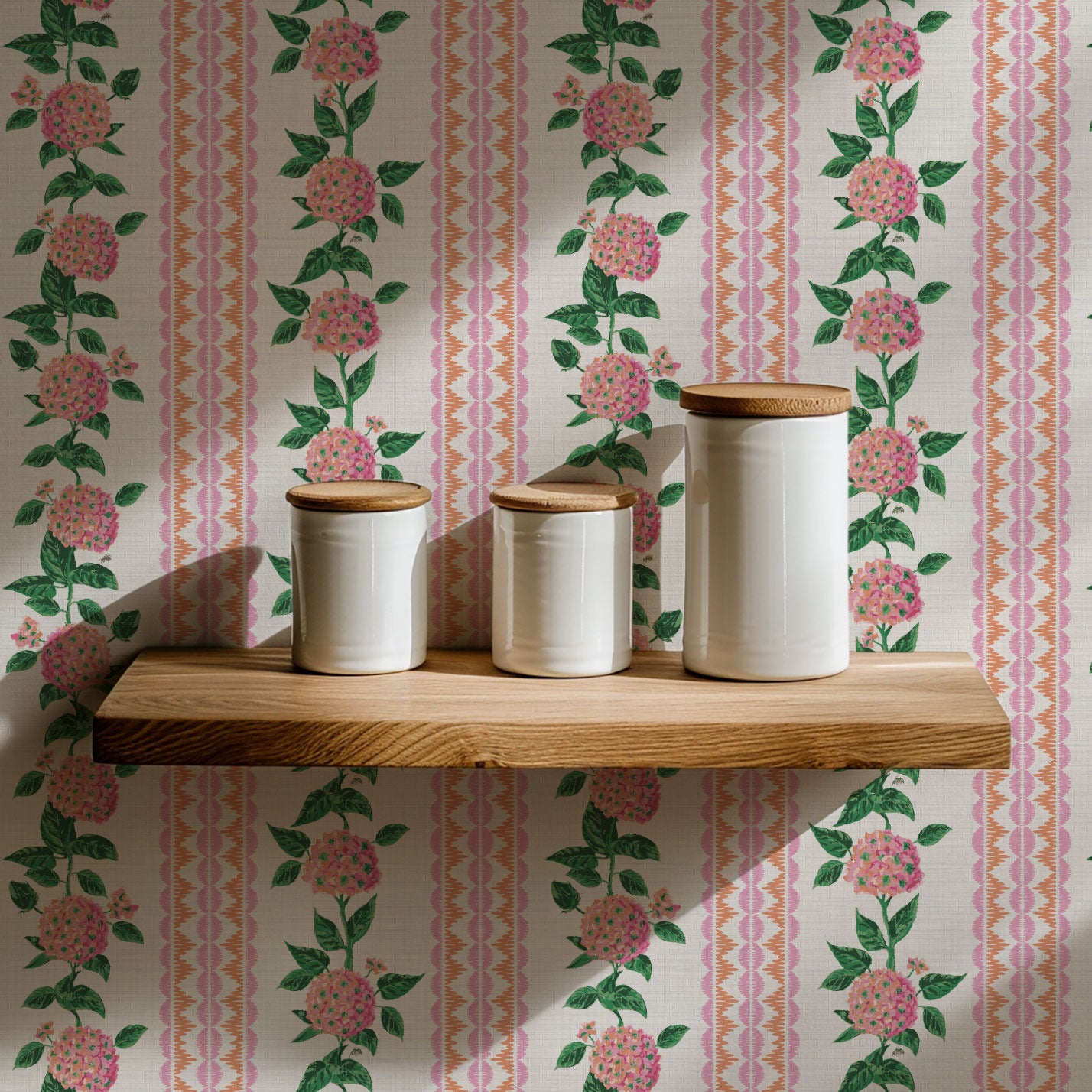 Hearts and Blooms Mini Hydrangea Wallpaper