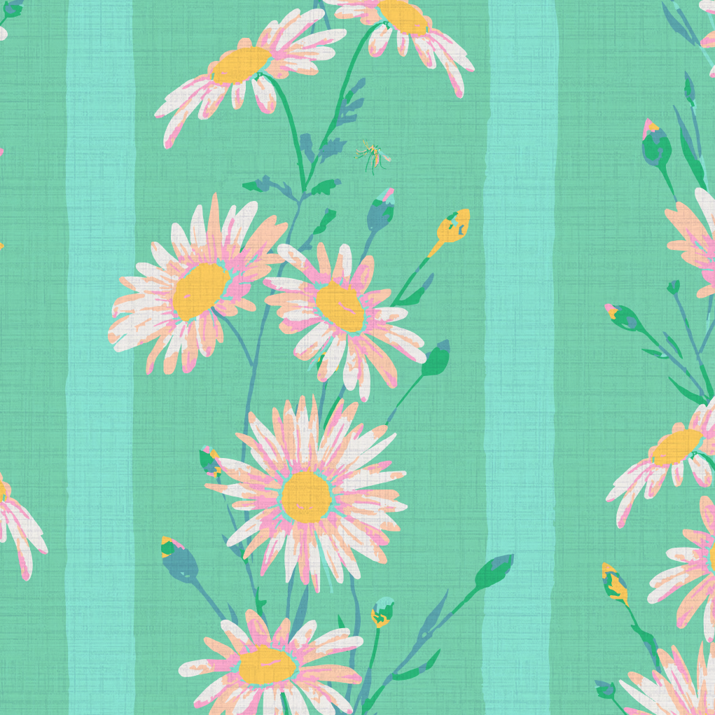 Hometown Hero Daisy Stripe Wallpaper