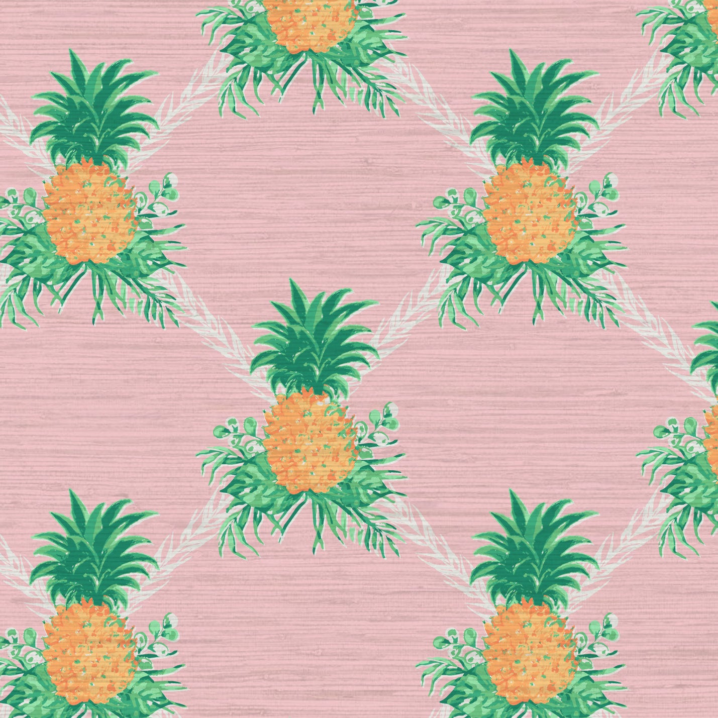I’m Still Standing Pineapples Lattice Wallpaper