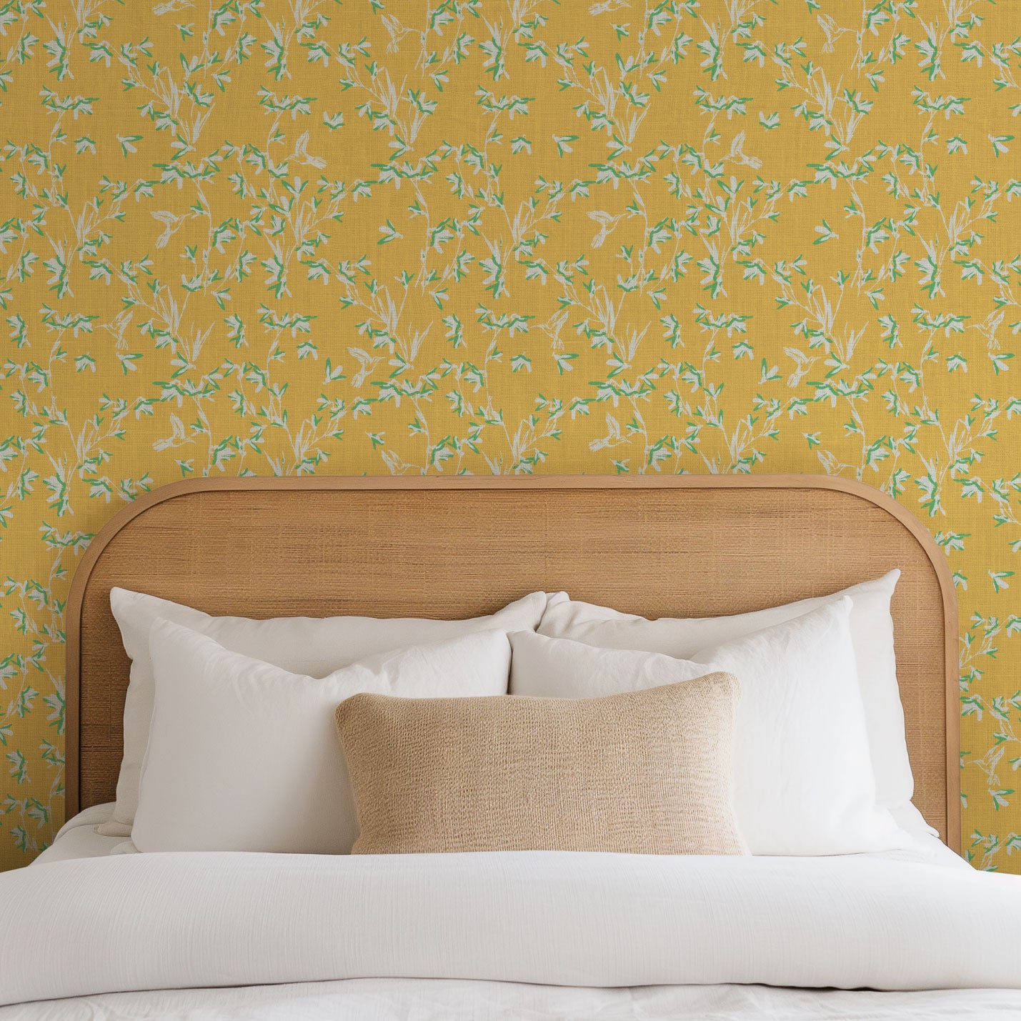 In Between Days Hummingbirds Linen Wallpaper