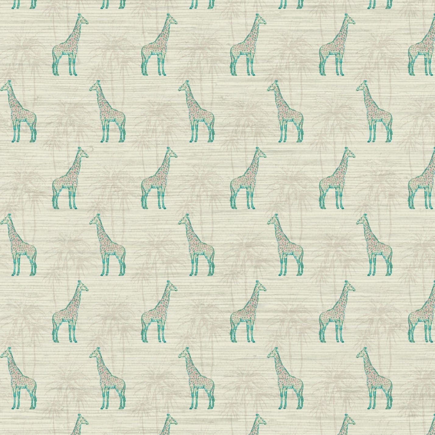 Grasscloth wallpaper Natural Textured Eco-Friendly Non-toxic High-quality Sustainable Interior Design Bold Custom Tailor-made Retro chic Grandmillennial Maximalism Traditional Dopamine decor safari giraffe zoo palm tree neutral white tan sand beige off-white kids kid playroom nursery pink mint stripe mini horizontal