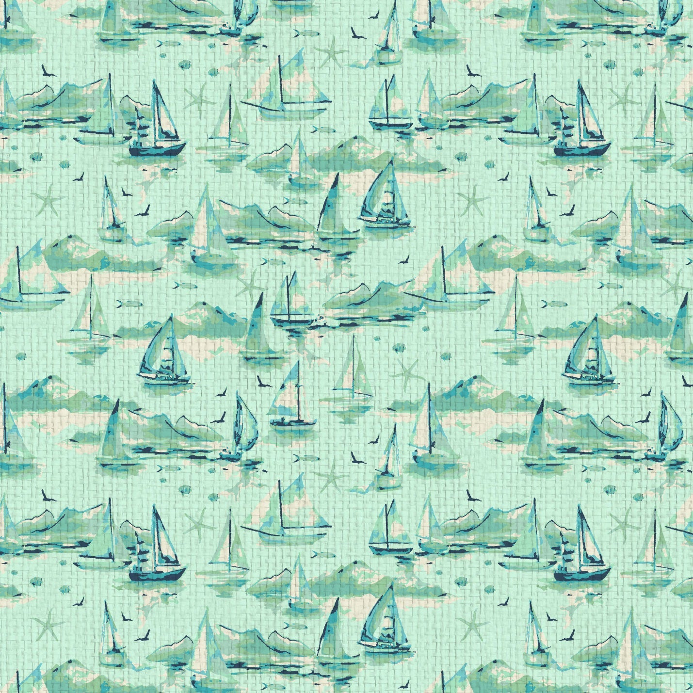 Grasscloth Paper Weave wallpaper Natural Textured Eco-Friendly Non-toxic High-quality Sustainable Interior Design Bold Custom Tailor-made Retro chic Grand millennial Maximalism Traditional Dopamine decor sailboat preppy coastal seaside waterfront vacation shoreline oceanfront nautical beach cottage retreat seaside mint green