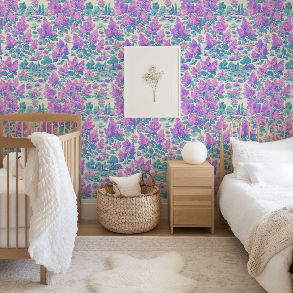 Lilac Affair Toile Wallpaper