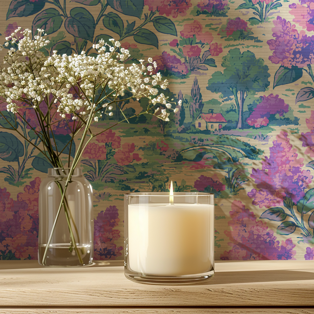 Lilac Affair Toile Wallpaper