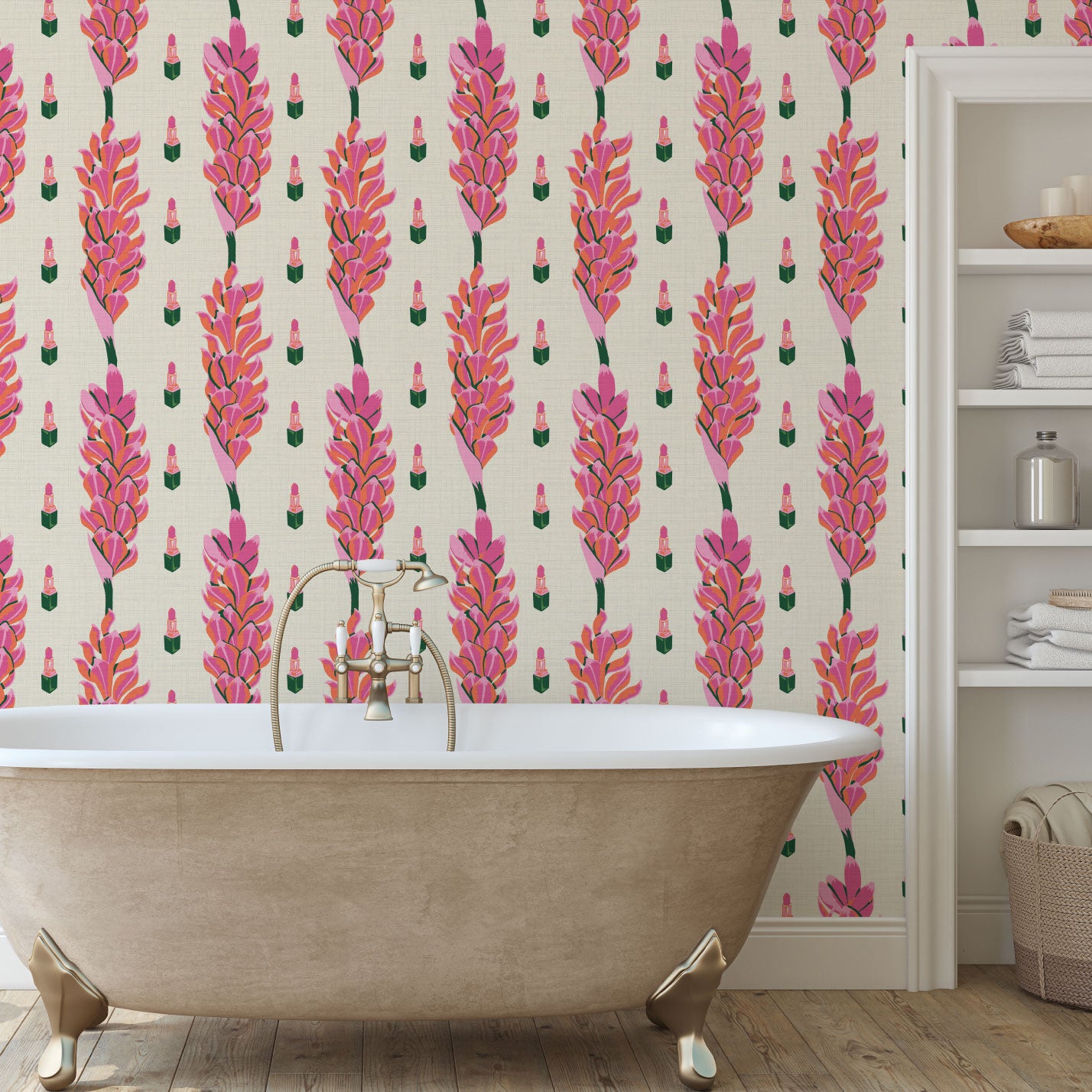 Lips Like Sugar Striped Lipstick Wallpaper