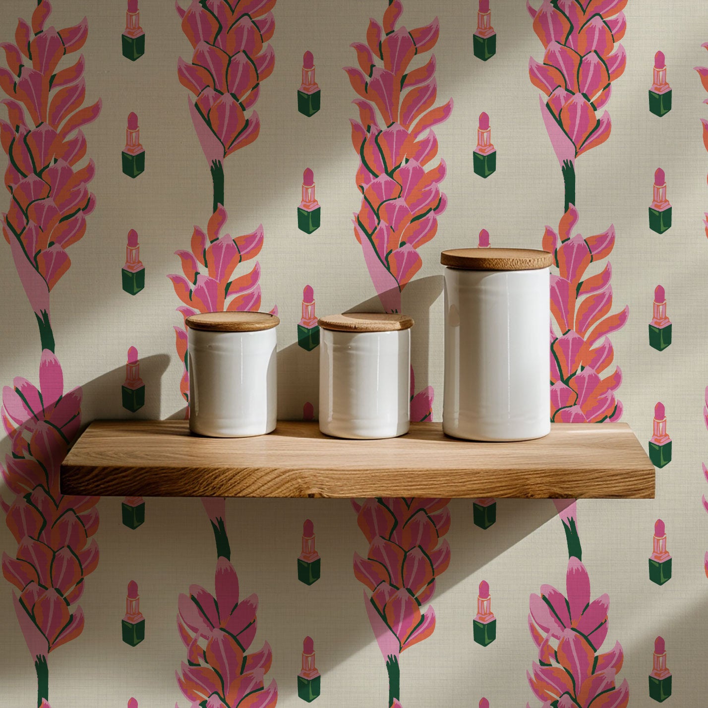 Lips Like Sugar Striped Lipstick Wallpaper