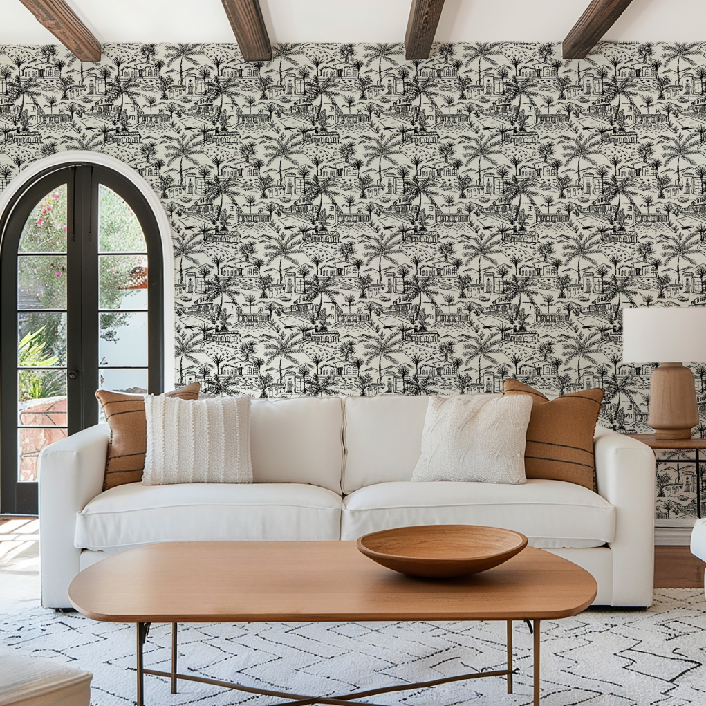 Lockridge Estate Mini Mid-Century Toile Wallpaper