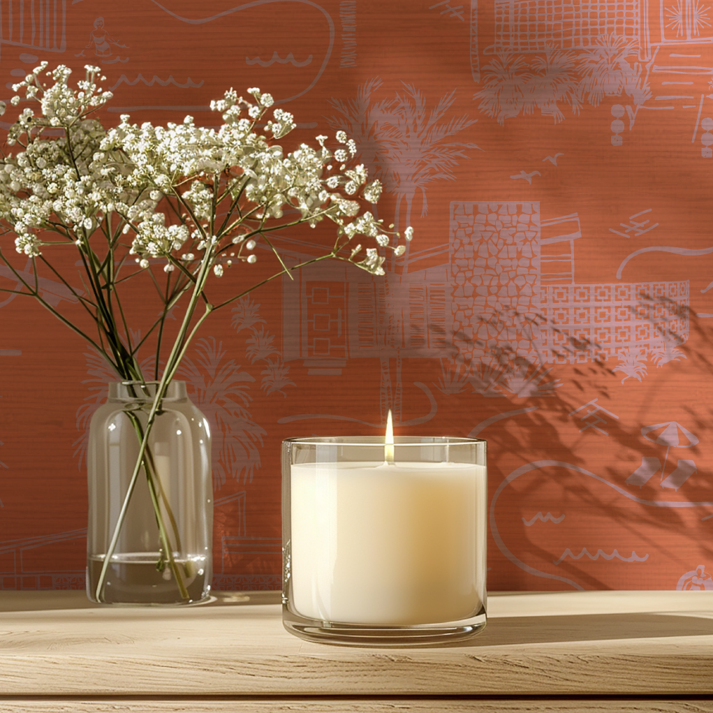 Love Shack Palm Springs Toile Wallpaper