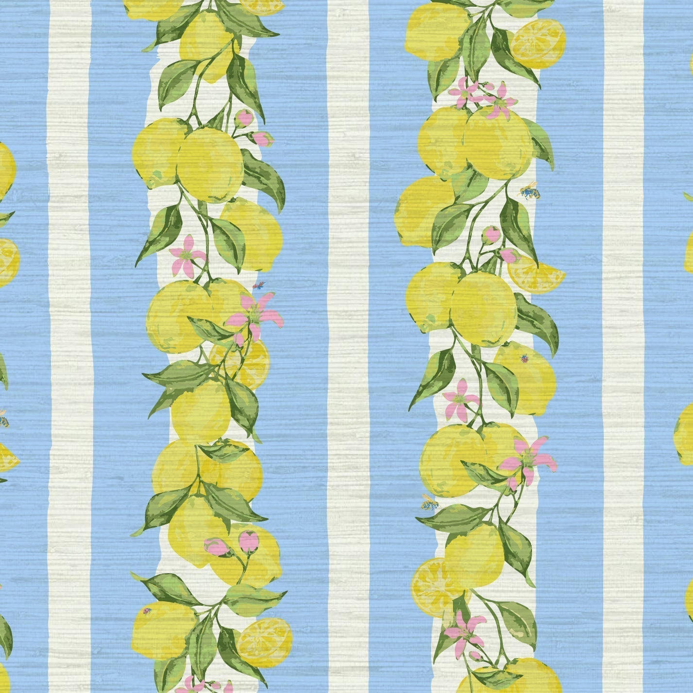 Grasscloth wallpaper Natural Textured Eco-Friendly Non-toxic High-quality Sustainable Interior Design Bold Custom Tailor-made Retro chic Grand millennial Maximalism Traditional Dopamine decor Coastal Garden Seaside Seashore Waterfront Cottage core Countryside Vintage Imperfect Rural Farm core rustic stripe feminine floral lemon stripe horizontal fruit food preppy stripe yellow white pink mint green french blue