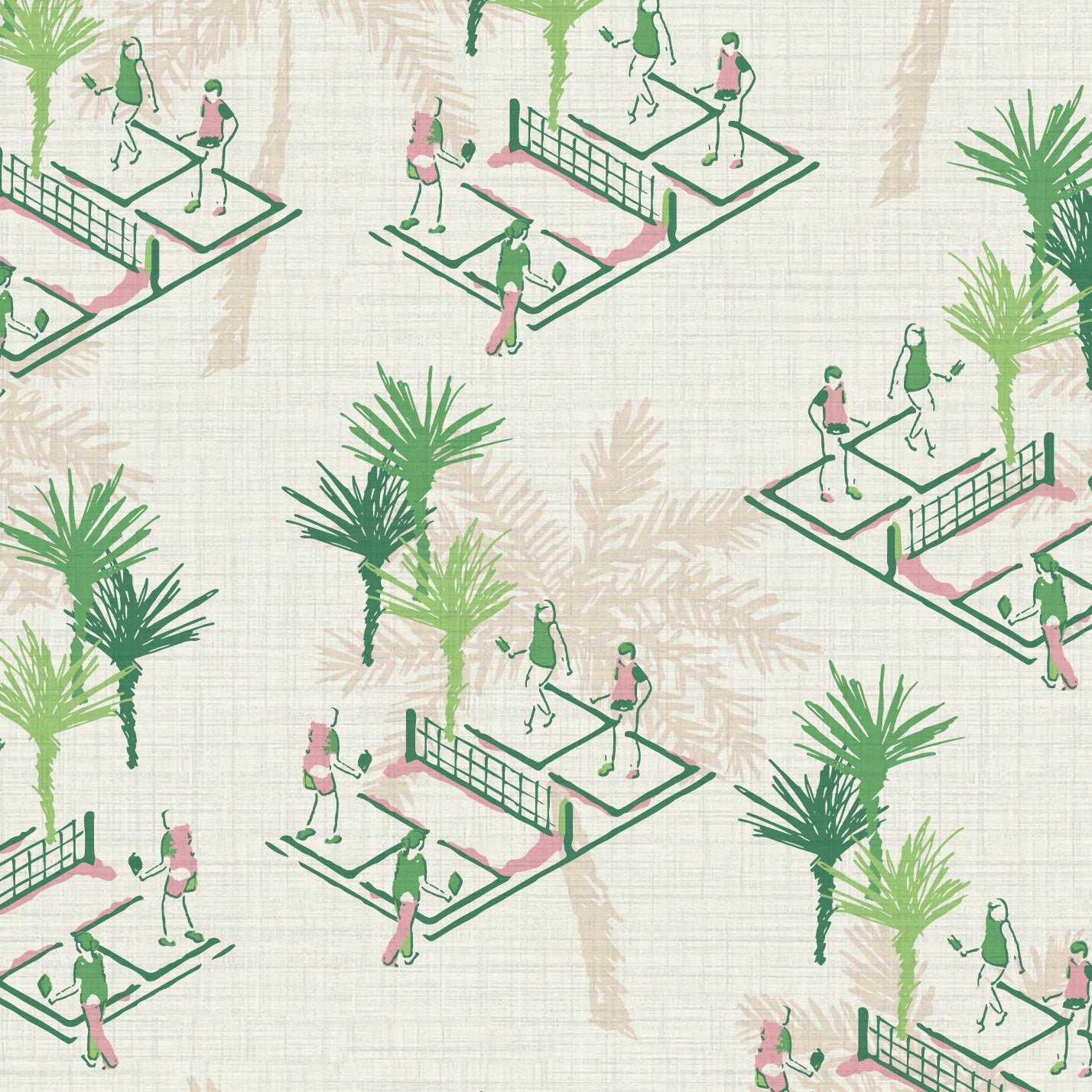 Ace of Pickles Pickleball Toile Wallpaper