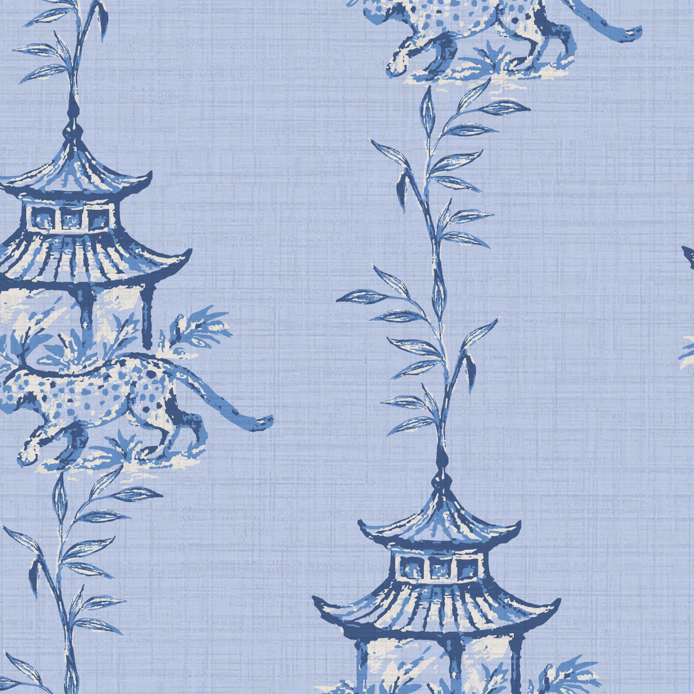 Pagoda Prowl Chinoiserie Wallpaper