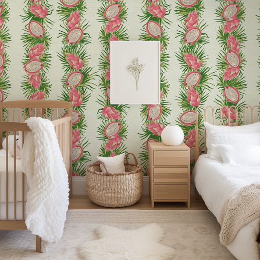 Passion Play Striped Dragon Fruit Wallpaper