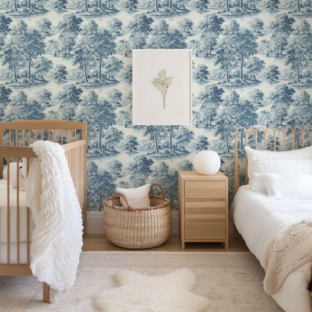 Rum On The Water Scenic Toile Wallpaper